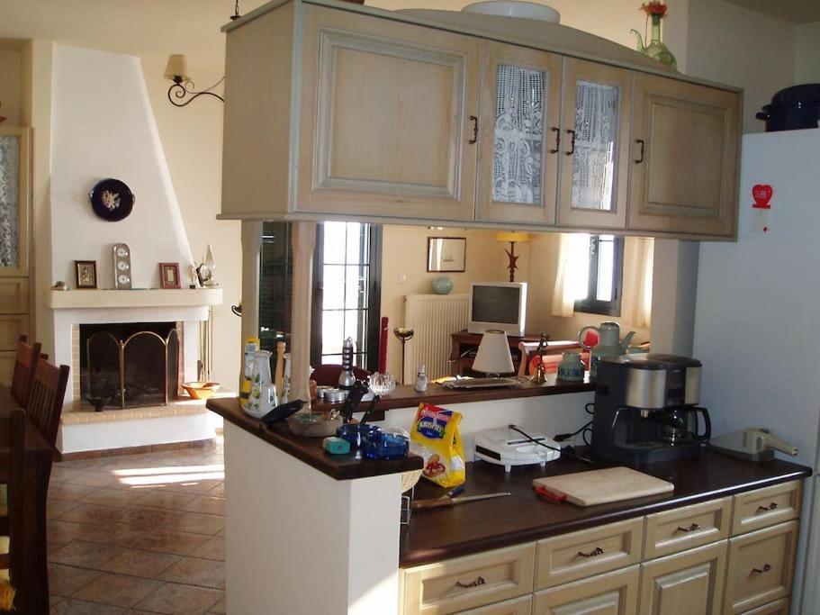 Villa With Breathtaking Views And Private Beach Agios Dimitrios  Buitenkant foto